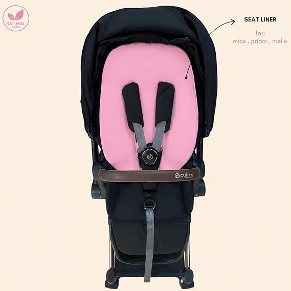 perababy Baby Stroller Cushion, Pink, Fully Compatible with Cybex Brand Baby Strollers