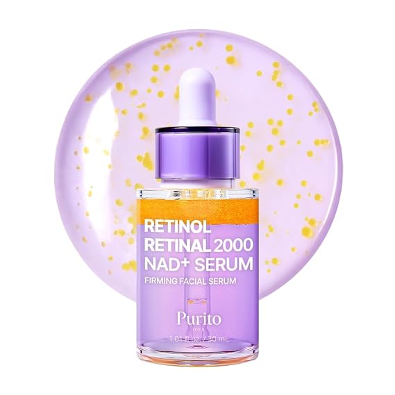 PURITO Retinol 0.1% + Retinal 0.1% Serum for Sensitive Skin, 1.01 fl.oz