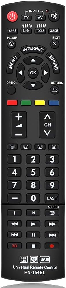 for Panasonic TV Remote Replacement, Compatible with All Panasonic LED/LCD/Viera Link/HDTV/ 3D Smart TVs