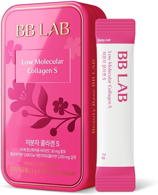 BB LAB Intensive Collagen S Powder, 1,200mg Low Molecular Marine Collagen per Stick, Mini Tin Case, 2g*10 Sticks