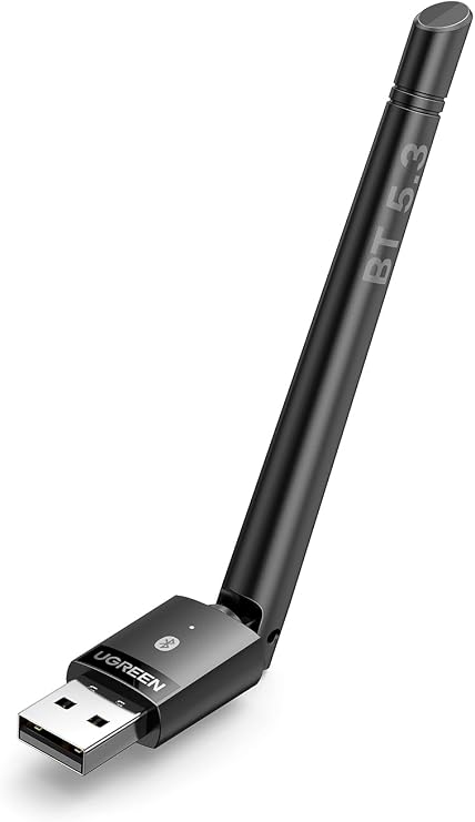 UGREEN Bluetooth 5.3 Adapter, Long Range 328ft/100M for Windows 11/10/8.1 | Bluetooth Dongle for Win8.1/10/11, Low Latency EDR, USB Bluetooth Dongle for Headsets, Keyboards, Mice, PS5 Controller