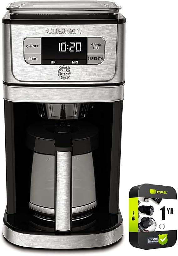 Cuisinart DGB-800 Burr Grind & Brew 12 Cup Coffeemaker Bundle with 1 YR CPS Enhanced Protection Pack