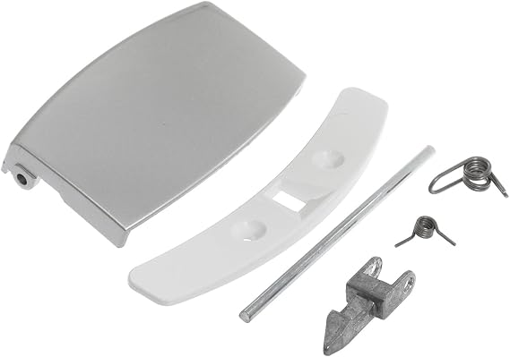 Silver Door Handle Latch Kit Compatible with AEG Washing Machines L16850, L76950W, LS7284 Replacement for 91452600902, 91460530903
