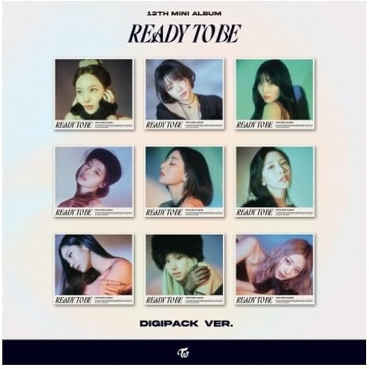 TWICE READY TO BE 12th Mini Album DIgipack Version CDPOBFolding poster on packPhotobookPhotocardStickerTracking Sealed Random