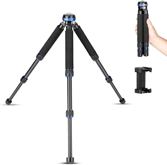Koolehaoda Camera Mini Tripod, Lightweight Aluminum with 1/4" & 3/8" Screw | Desktop Tabletop Tripod Stand for DSLR Camera, Video Recorder, Cell Phone, Compact Portable Aluminum Alloy Design