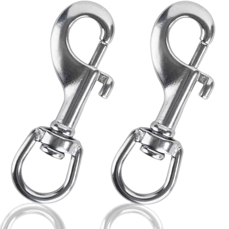 Marine-Grade Scuba Bolt Snap Hooks Stainless Steel, 2-Pack (3.15)