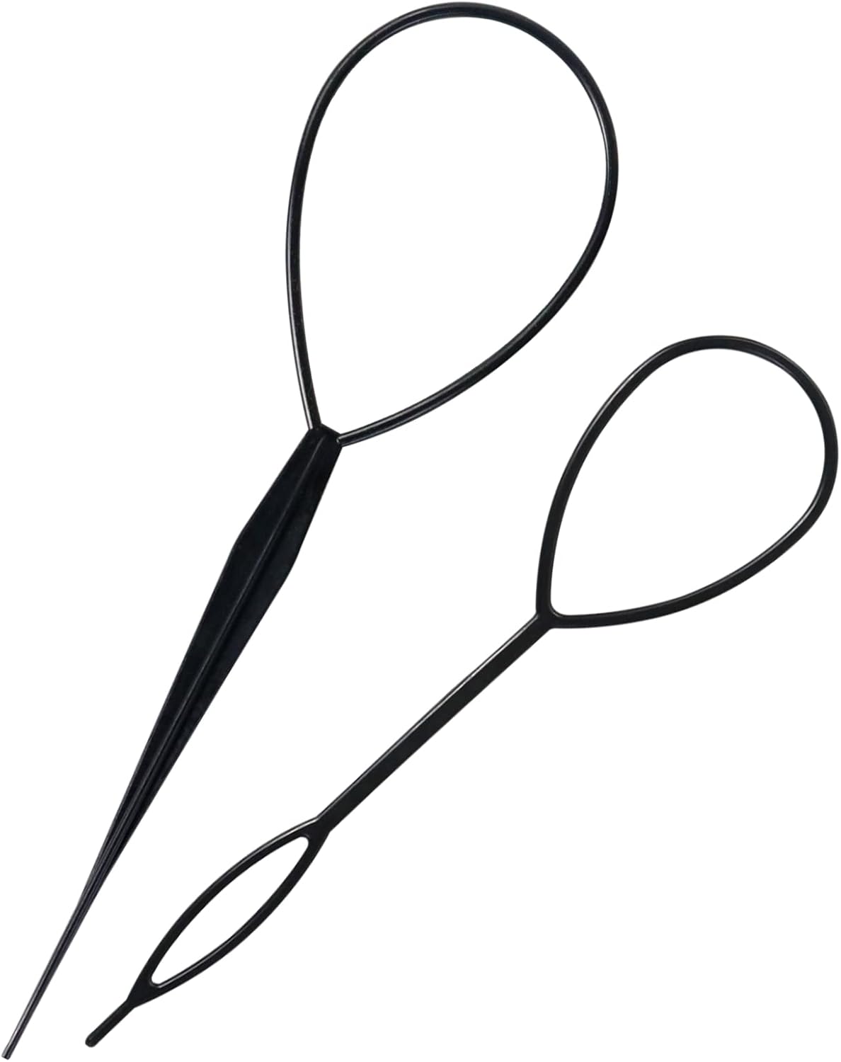 Sularpek Tail Hair Tool, 2 pcs Durable Hair Looping Tool, Tail French Braid Loop Tool, Fashion Hair Braiding Tool for Making Women and Girls Hair Style Black