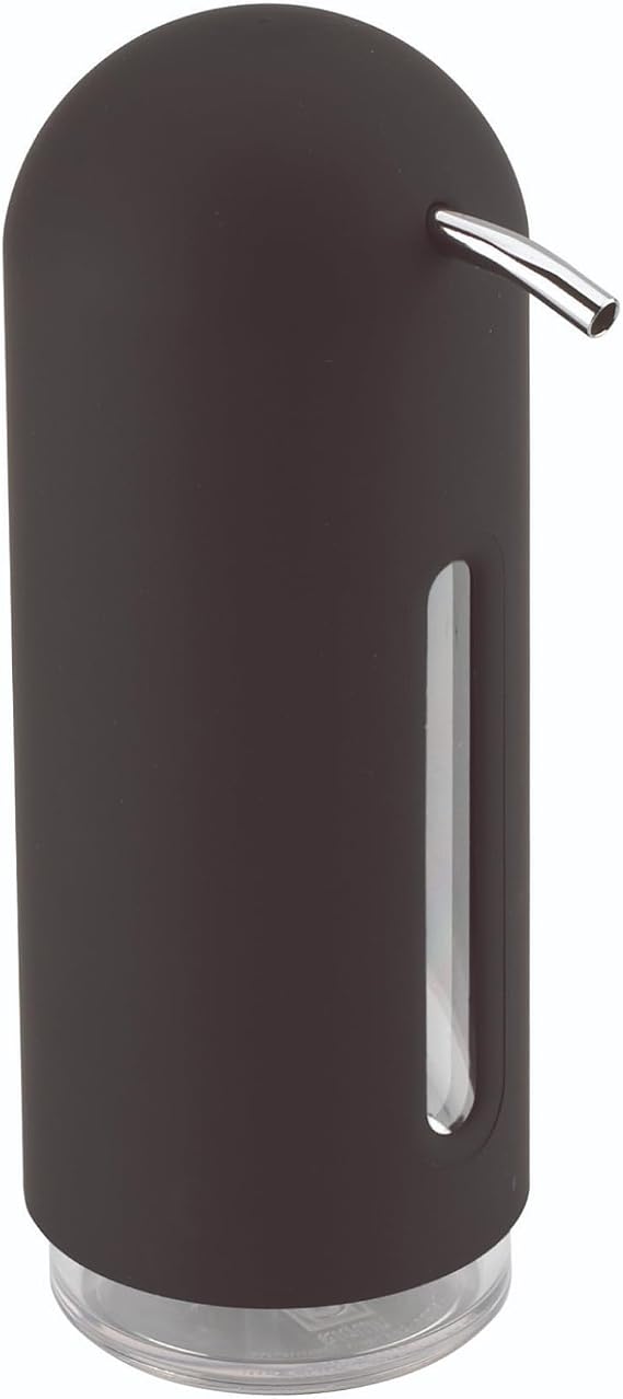 Umbra Penguin Soap Pump, Kitchen Liquid Hand Soap Dispenser, 12 OZ, Black | Soft touch finish, smooth press action, wide opening for refills, durable acrylic