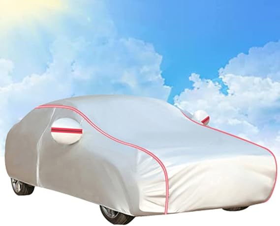 Car cover for Mahindra Supro Minivan 2015-, waterproof breathable dustproof sun rain dust snow proof uv resistant with reflective strips, door zipper tarpaulin(Color:SR,Size:Thin)
