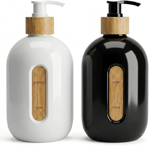 Deconox 500 ml Cam Sıvı Sabunluk - Bambu Pompalı ve Etiketli Şık Tasarım (1 Adet) Asorit Gönderim