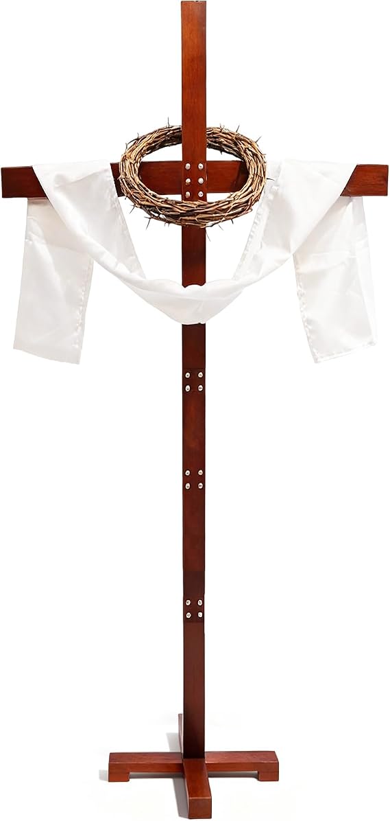 71Inch Easter Large Wood Cross,Wood Standing Cross Decoration Christmas Assembly Wooden Stand Yard Cros,Catholic Easter Wedding Christmas Outdoor