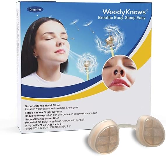 Super-Defense Nasal Filters, Seasonal Allergies and Industrial Pollution aid, Public Transportation and pet Grooming Protection (Round, L, 6 Pack)