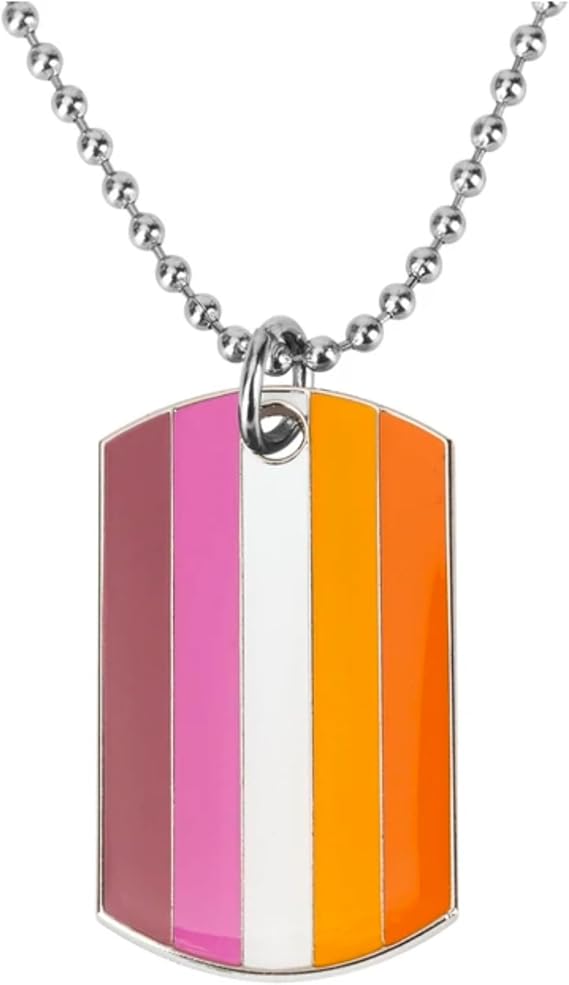 Panda Loco Progress Pride LGBTQI+ Flag Dog Tag Necklaces | Metal Enamel