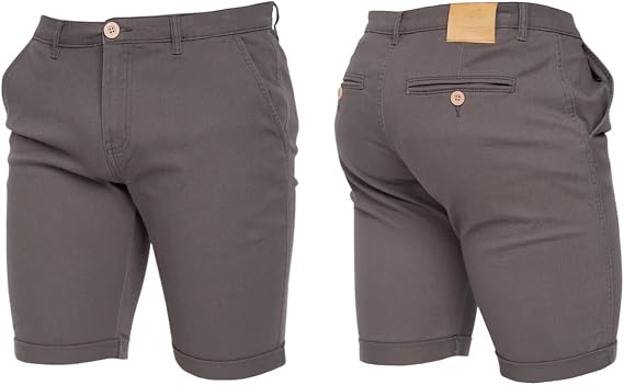 Crosshatch Mens Stretch Slim Fit Chino Shorts with Pockets for Summer, Holiday, Golf by Jeanbase