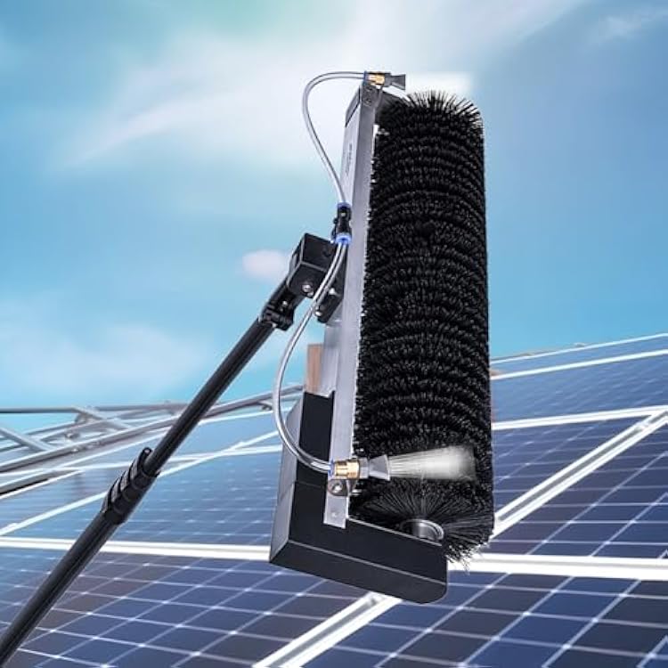 Electric Solar Panel Cleaning Tool with a 60cm Brush Head, Used as a Water Supply Pole Machine for Cleaning photovoltaic Panels and Window Glass 3.5m137.8in