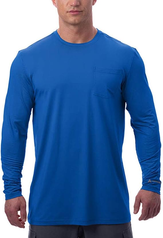 Arctic Cool Mens Crew Neck Instant Cooling Pocket Workwear Moisture Wicking Performance UPF 50+ Long Sleeve Shirt