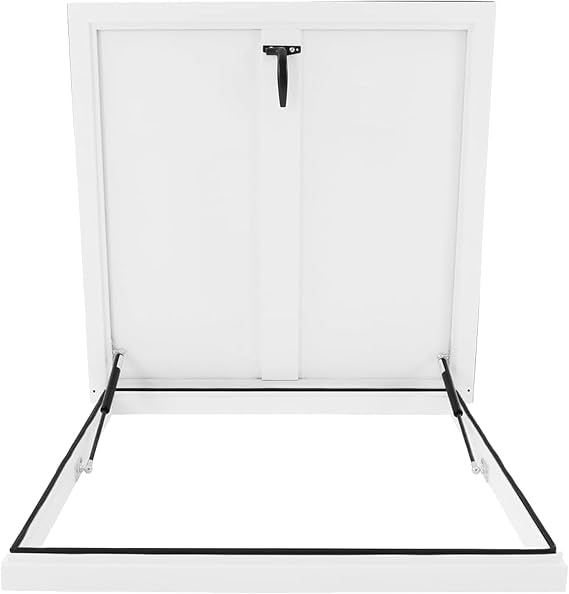 Roof Hatch Heavy Duty Attic Hatch Cover,Metal Emergency Access Security Door for Home Industries, Weather Proofing Roof Hatch Basement Vent Lid White-90 * 90cm(35.4 * 35.4in)