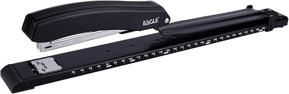 Eagle Heavy Duty Long Reach Stapler - 12-inch Reach, 10-Sheet Capacity for Booklets, Magazines, Pamphlets, and Large Documents