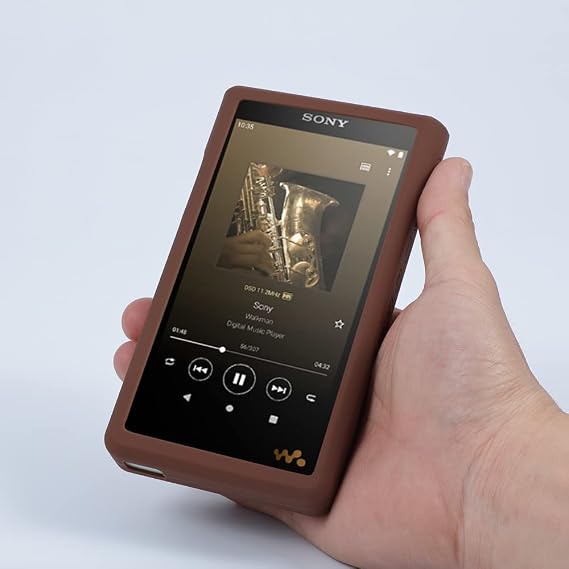 Soft Silicone Protective Shell Skin Case Cover for Sony Walkman NW-WM1AM2 WM1AM2 NW-WM1ZM2 WM1ZM2 (Brown)