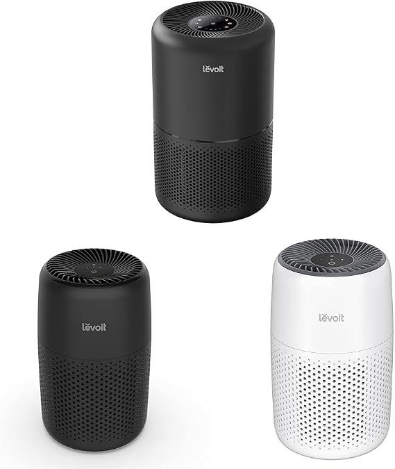 LEVOIT Air Purifier, Black & Air Purifiers For Bedroom Home, Black & Air Purifiers for Bedroom Home, White