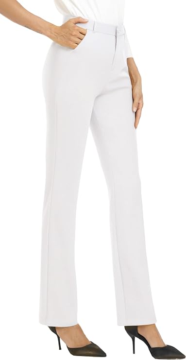 iChosy Women's Stretch Straight Leg Dress Work Pants Business Casual Slacks