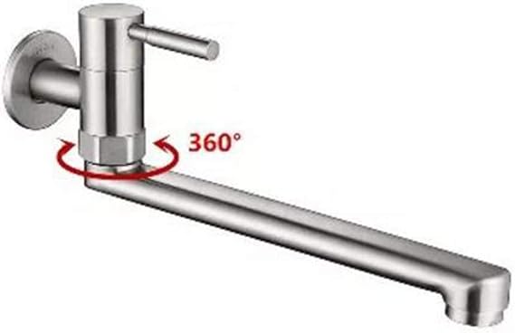 304 Stainless Steel Cold Wall Type Kitchen Faucet Spray Gun Tank Vegetable Washing Basin 4 Universal Rotary Lengthened Wall Mounted FaucetB