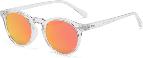 LJCZKA Retro Round Polarized Sunglasses Mens Womens UV400 Protection