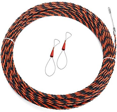 Fish Tape 5mm Cable Puller Fiberglass Electric Cable Wire Puller Electrical Tool Tape Cable Guide Device Push Duct Fish Tape Wire Puller (15 M(49 FT))