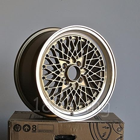 4 Pcs Rota Os Mesh Wheels 15x7 Pcd:4x100 Offset:35 Hb:67.1 Gold With Polish Lip