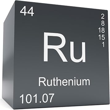 Moderock Ruthenium Metal Elements Periodic Table, Mirror Finished Density Cubes Collection, Purity 99.95%, Weight 11.5g/0.4Oz Ru Cubic 10mm/0.39"