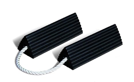 Roadblock RC5521-P Rubber Triangular Wheel Chock, Black, 21" Length, 5" Width, 4.33" Height (Pair) | 5" Width, 4.33" Height (Pair)