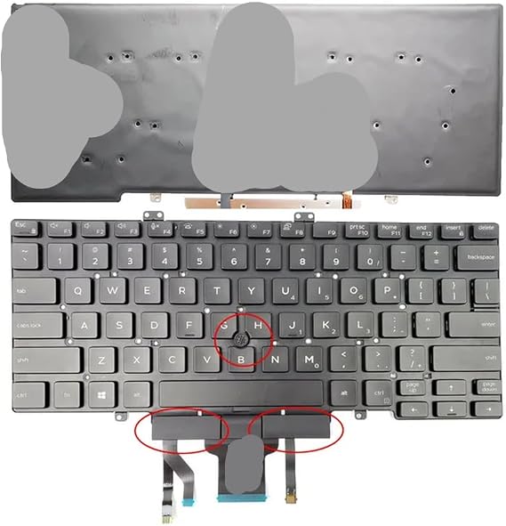 Backlit Keyboard Compatible with 5400 5401 5410 5411 096W5X US Russian French Layout(Backlit US)