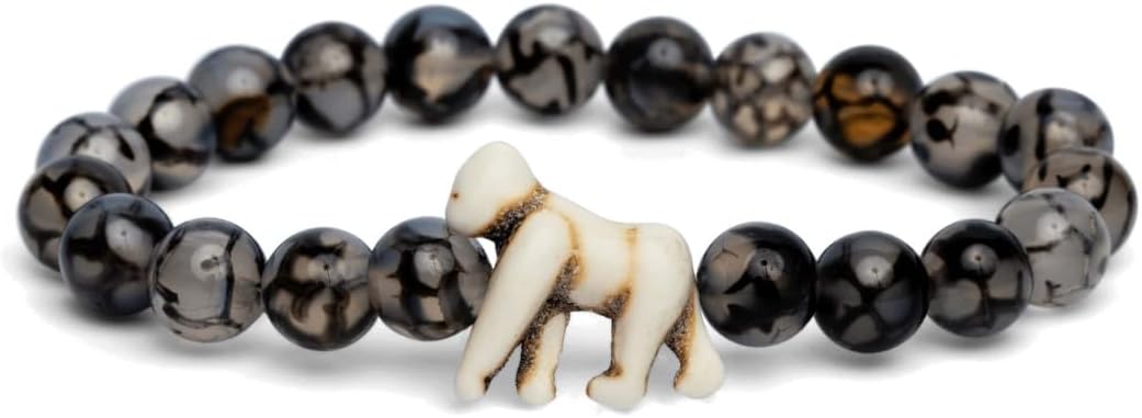 Fahlo Gorilla Tracking Bracelet Track a Real Gorillas Journey Supports Wildlife Conservation Elastic, One Size Fits Most on Interactive Mobile App Map Unisex Conservation Gift
