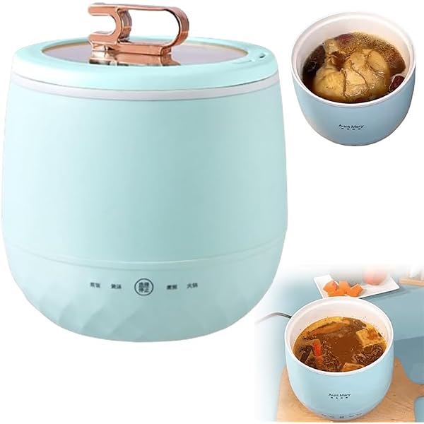 Smart Mini Rice Cooker, 2024 Upgrade Multifunctional Electric Mimi Cooker 6 in 1 Non-Stick Clay Wok With Lid Mini Hot Pot Electric Mini Rice Cooker All-in-One Portable Mini Rice Cooker