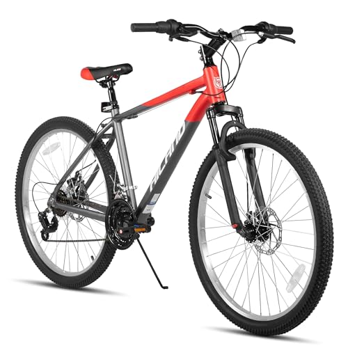 HILAND 26 27.5 inch Mountain Bike 18 Speeds, Suspension Fork, Aluminum Frame Disc-Brake for Men Women Mens MTB Bicycle Adlut Bike