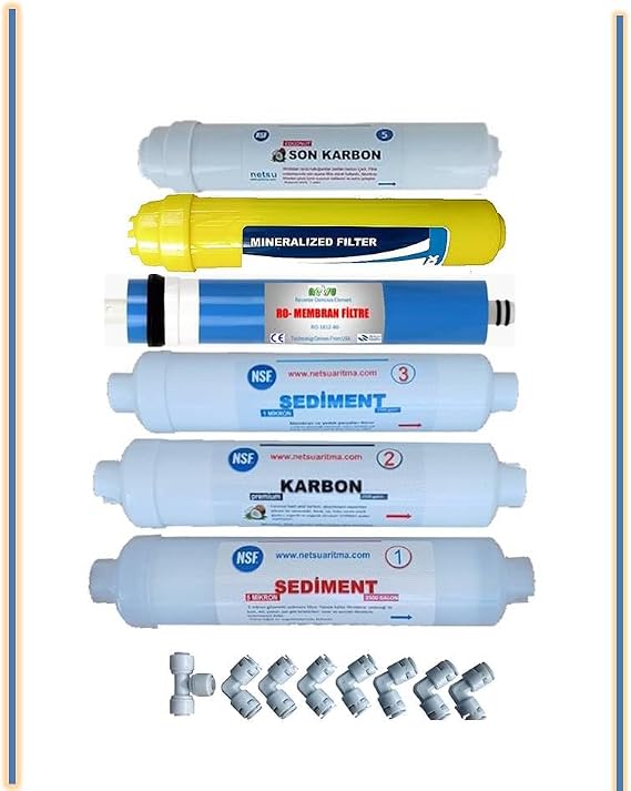 -Mineral Filtreli-Tüm Kapalı Kasa Su Arıtma Cihazı Filtresi,6 lı Filtre seti