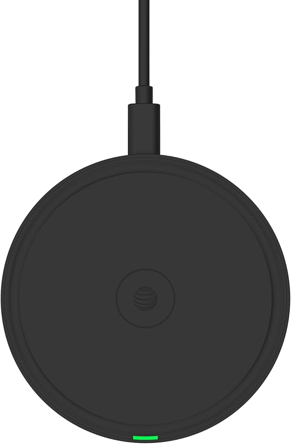AT&T 15W Qi Wireless Charging Pad USB C Fast Charger for iPhone Black