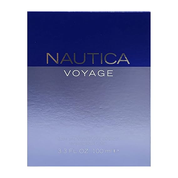 Nautica Voyage Eau De Toilette for Men - Fresh, Romantic, Fruity Scent Woody, Aquatic Notes of Apple, Water Lotus, Cedarwood, and Musk Ideal Day Wear 3.3 Fl Oz