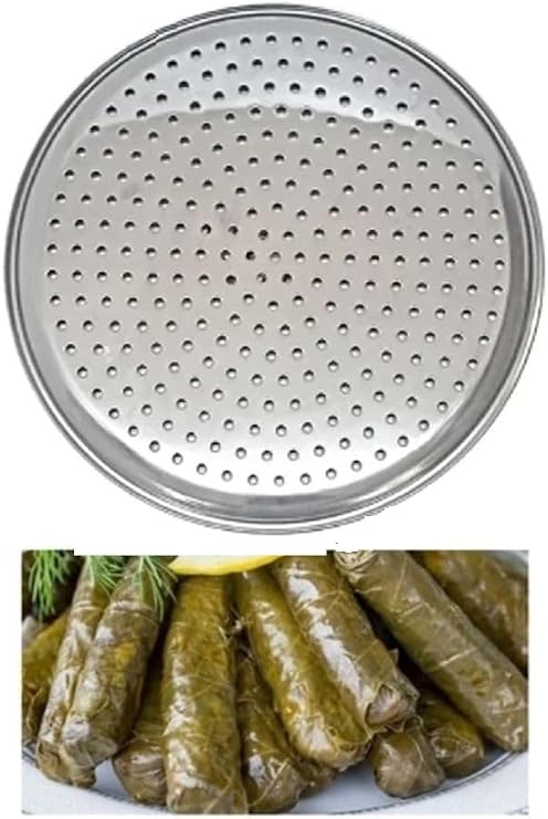 Çok Amaçlı Çelik Delikli Tepsi – Sarma Dolma Altlığı & Pizza Pişirme Tepsisi – Dayanıklı Metal Fırın Tepsisi 24 cm