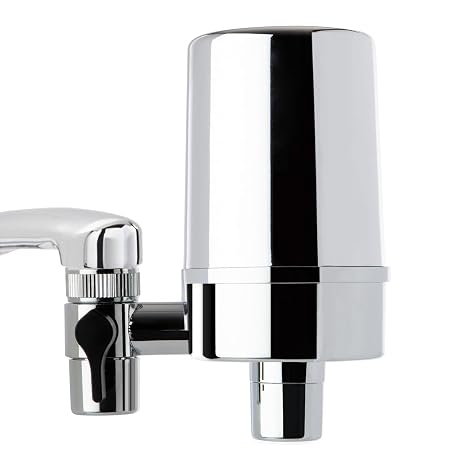 iSpring DF2-CHR Faucet Water Filter for Kitchen, Bathroom, or RV Sink Water Filter for Sink Faucet, 500 Gallons Long Life, Chrome Finish