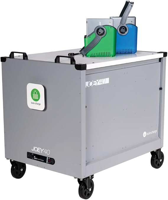 LocknCharge Joey 40 Safe, Secure, Charging Cart with Baskets Included - Compatible with Most Tablets, Chromebooks, and Laptops (LNC9-10560)