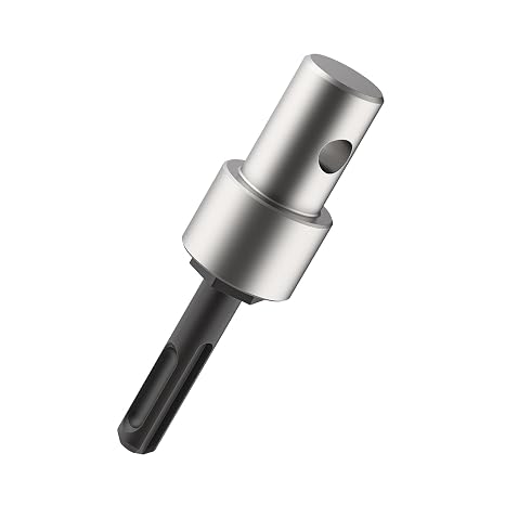 Earth Auger Drill Adapter for 1/2" SDS Plus Corded Cordless Drill, Chrome Steel Garden Earth Drill Adapter Connect to 4"/ 6" Earth Auger Drill Bits