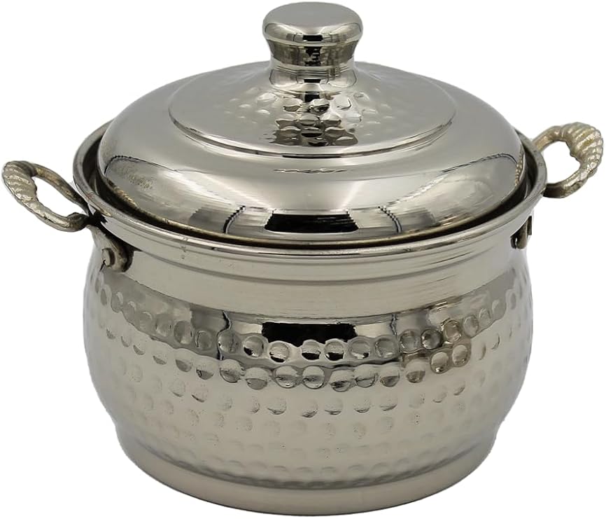 Mini Güveç Tencere 2 No 13 Cm El Dövme Nikel Turna8175-2