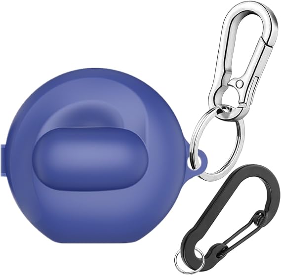 for Anker Soundcore V40i Case Cover with Keychain, Soft Silicone Protective Skin Case for Soundcore V40i Wireless Earbuds with Carabiner (Dark Blue)
