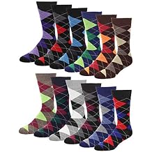 Falari Men Colorful Funny Novelty Crazy Combed Casual Dress Socks & Argyle Socks
