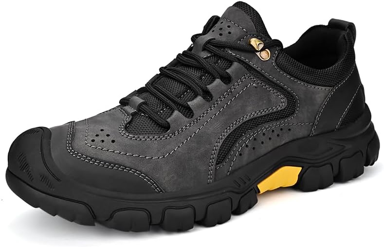 Mens Hiking Shoes Leather Casual Trekking Trails Outdoor Work Shoes for Men