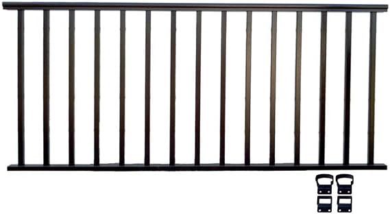 Contractor Deck Railing 8ft x 42in Aluminum Commercial Railing - Hammered Black