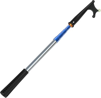 KOMCLUB Telescopic Boat Hook for Docking Extension Pole Hook Push Stick for Boat Non-Slip Rubber Handle Durable Rust-Resistant Rust-Proof Multi-Function Replaceable Head Push Pole