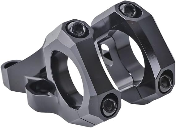 Direct Mount Mountain Bike Stem 31.8mm Bar Clamps for Dual Crown Forks, 2 Pieces Lightweight Split Design MTB Stem for Downhill, All Mountain(Black)