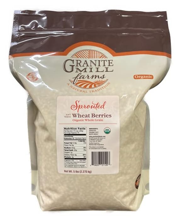 Granite Mill Farms Sprouted Organic Soft White Wheat Berries, 5 lb